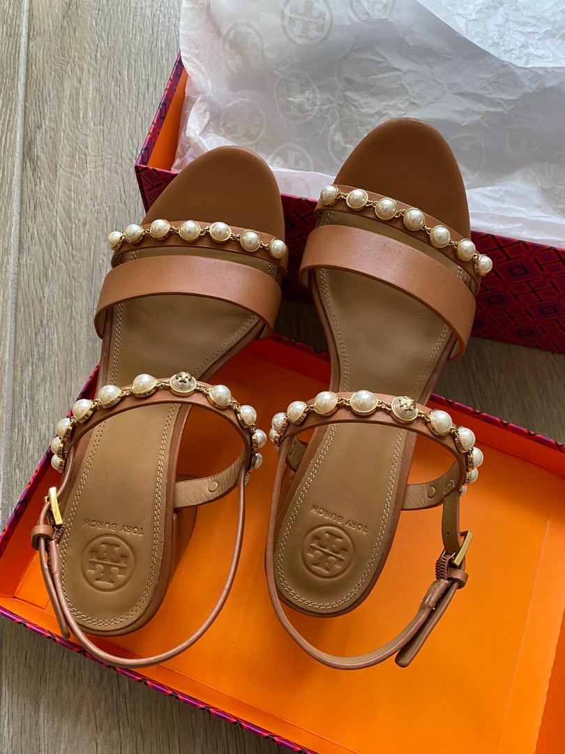Well used Tory Burch Emmy 65mm Pearl Sandal Carousell