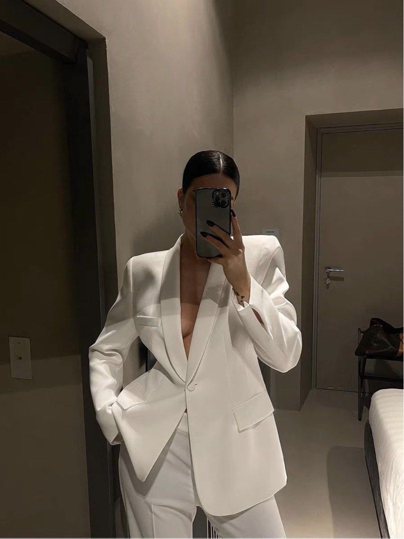 White suit blazer store