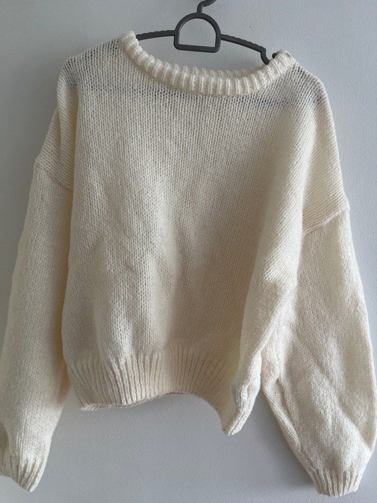 White open weave sweater hot sale