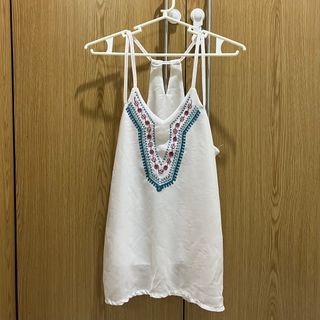 white spaghetti top