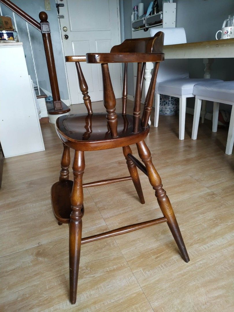 Wood high chair / junior dining chair on Carousell