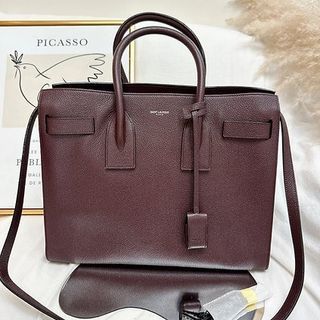 YSL Sac Du Jour in size small burgundy red