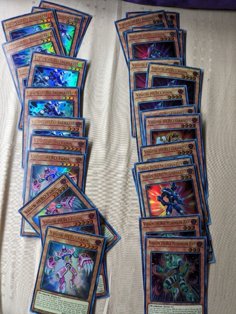 Yugioh vision hero cards Yu-Gi-Oh, Hobbies & Toys, Toys & Games on Carousell
