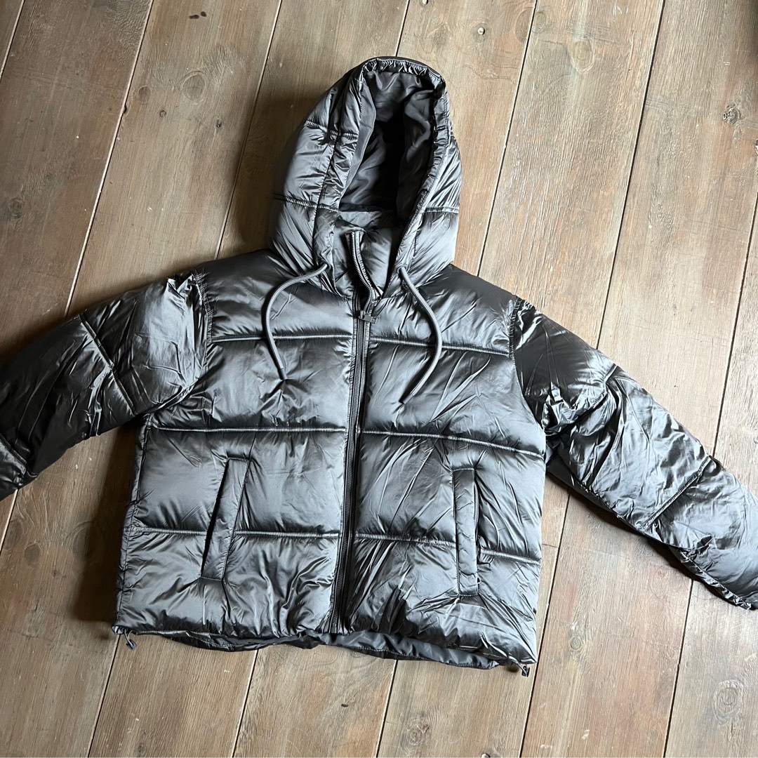 Silver puffer shop coat zara