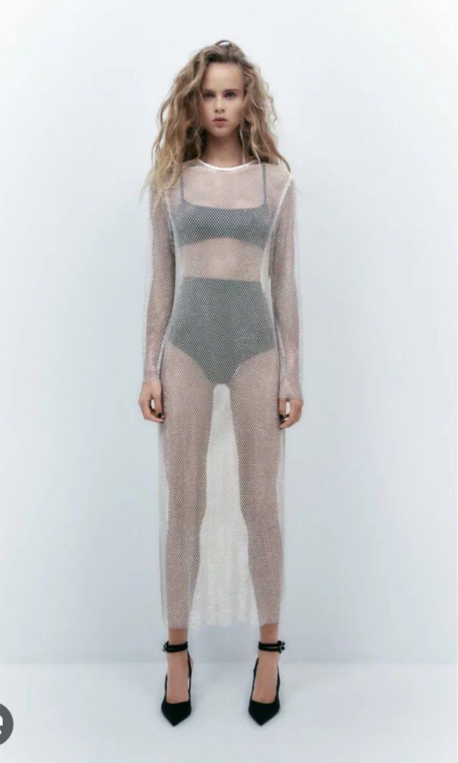 Zara fishnet shop dress