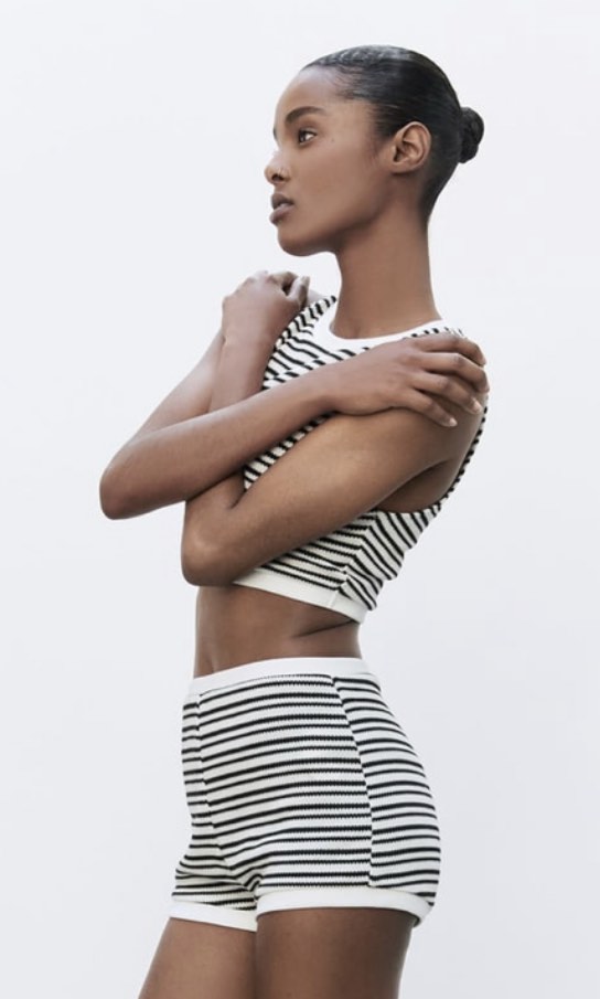 Zara top striped shorts