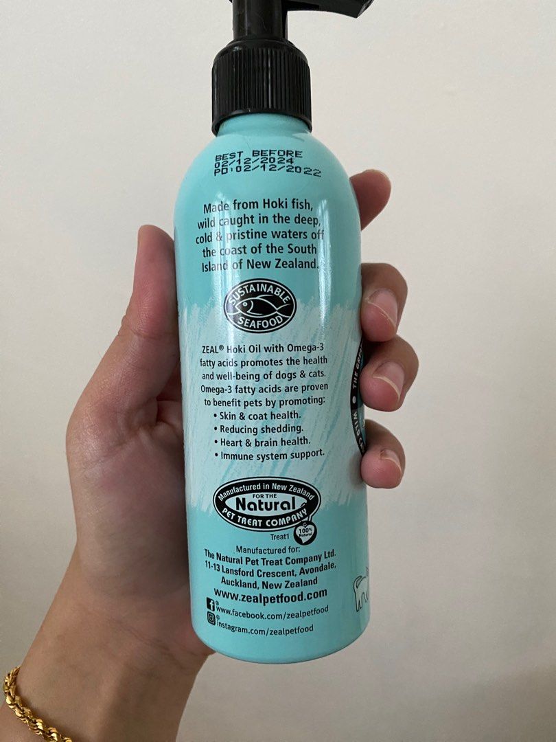 Zeal Pure Natural New Zealand Hoki Fish Supplement Oil 225ml, Pet