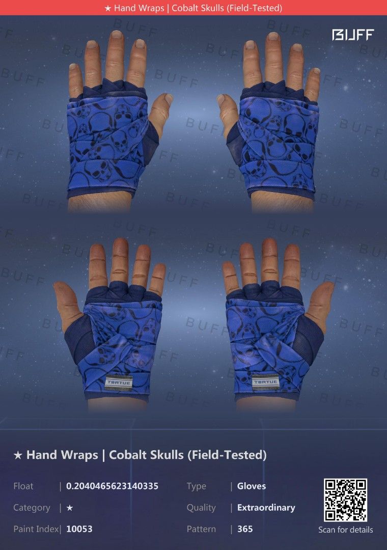 [0.20FV] [BUFF PRICE] Hand Wraps Cobalt Skulls (FT) tags csgo knife