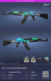 95% BUFF Price [0.18FV] Csgo Ak-47 Ice Coaled FT