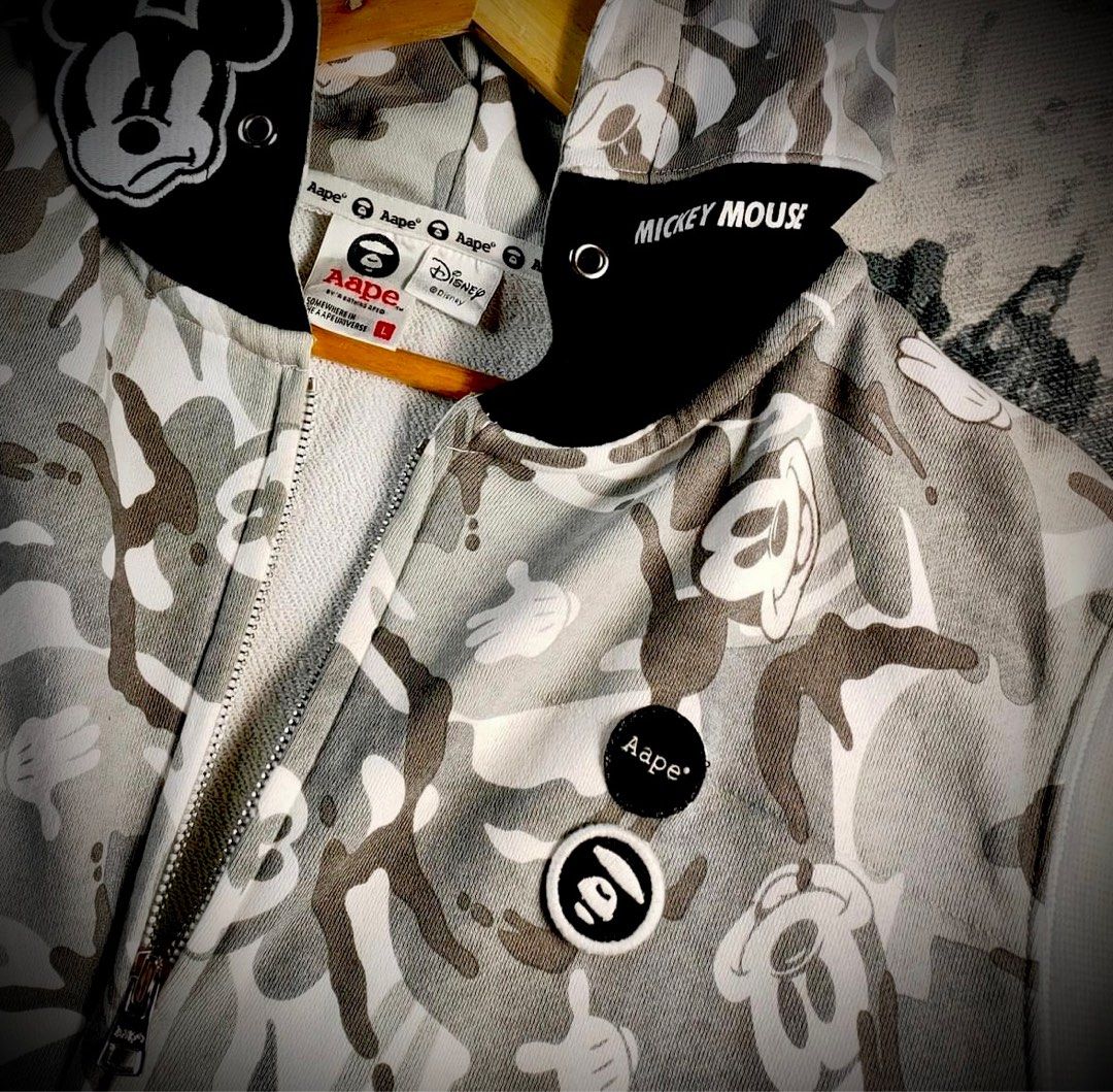 Aape by Bathing Ape Bape x Disney Mickey Mouse Vest Jacket Sleeveless Hoodie Baby Milo Men s Fashion Tops Sets Hoodies on Carousell