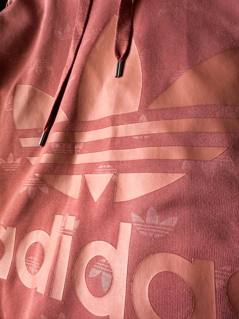 Adidas sweatshirt hoodie coral pink Women s Fashion Coats