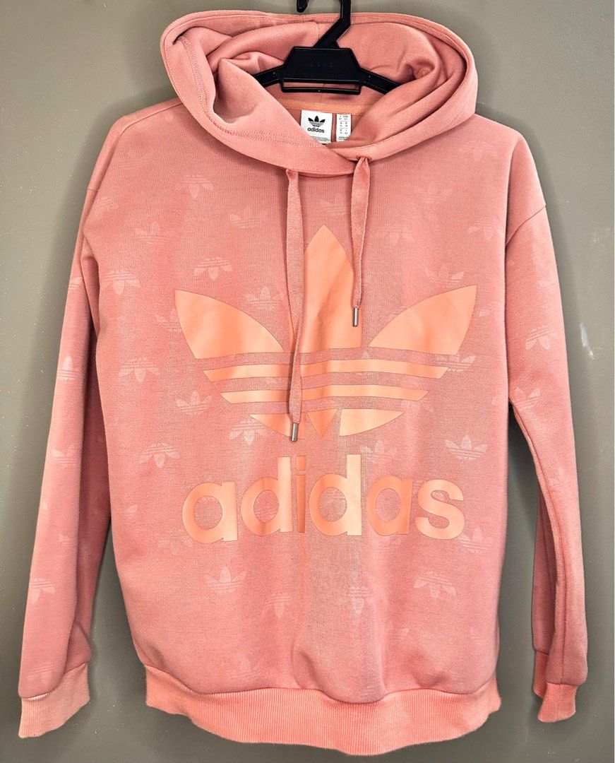 Adidas sweatshirt hoodie coral pink Women s Fashion Coats