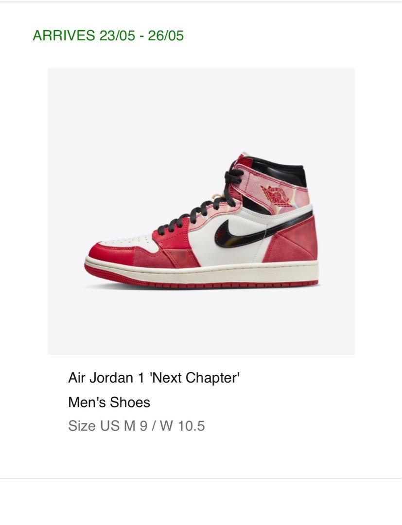 AIR JORDAN 1 HIGH OG SPIDER MAN ACROSS THE SPIDER VERSE US 9