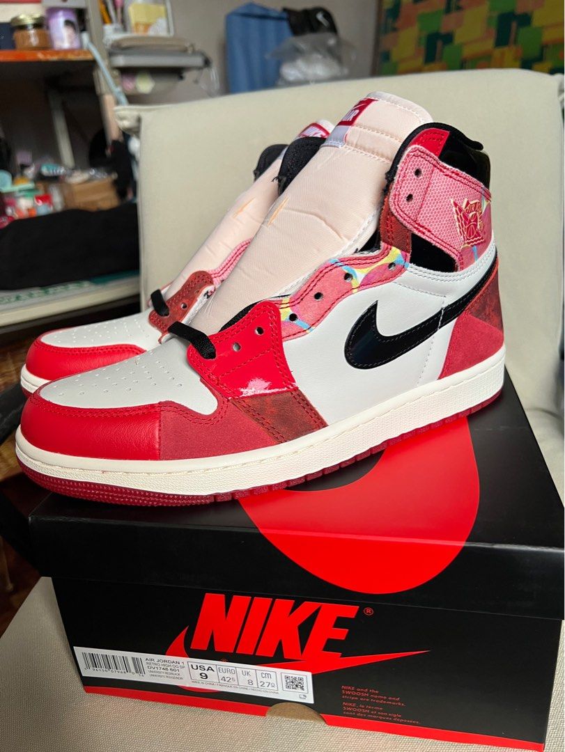 Jordan 1 spiderman size 9 store
