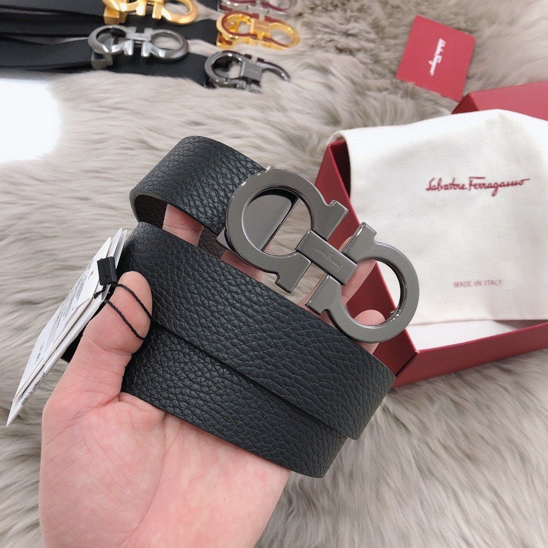 Authentic Ferragamo men belt 3.5cm