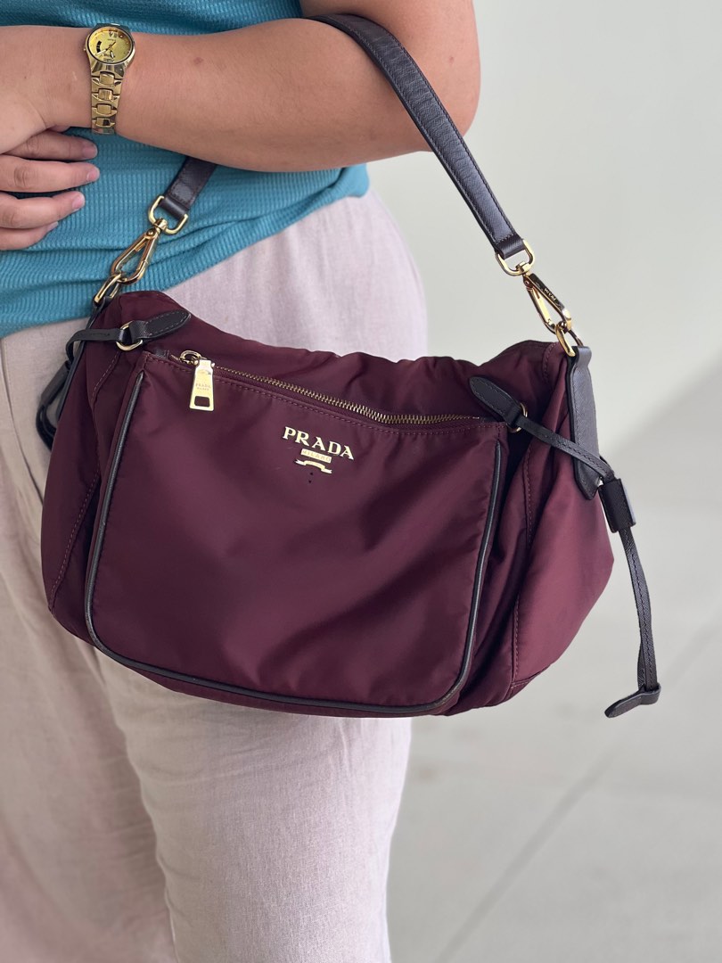 Authentic Prada Nylon shoulder bag, Luxury, Bags & Wallets on Carousell