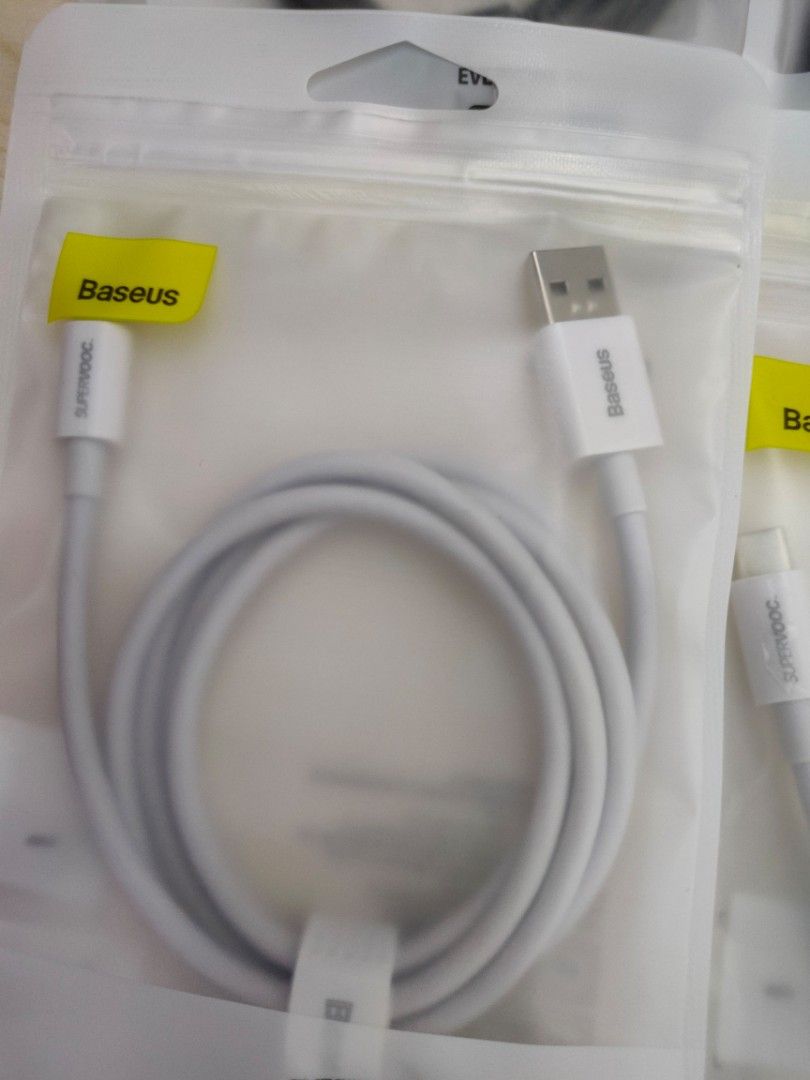 Baseus 65w Cable (Category: Chargers & Cables) located in Makati City. Submitted by njunx (Listing ID 1233257336, Image 3). Description: 65watt 65w USB cable for VOOC, Rapid and Dart charge capable phones. available in Black and White 300 for 1 meter 400 for 2 meters.