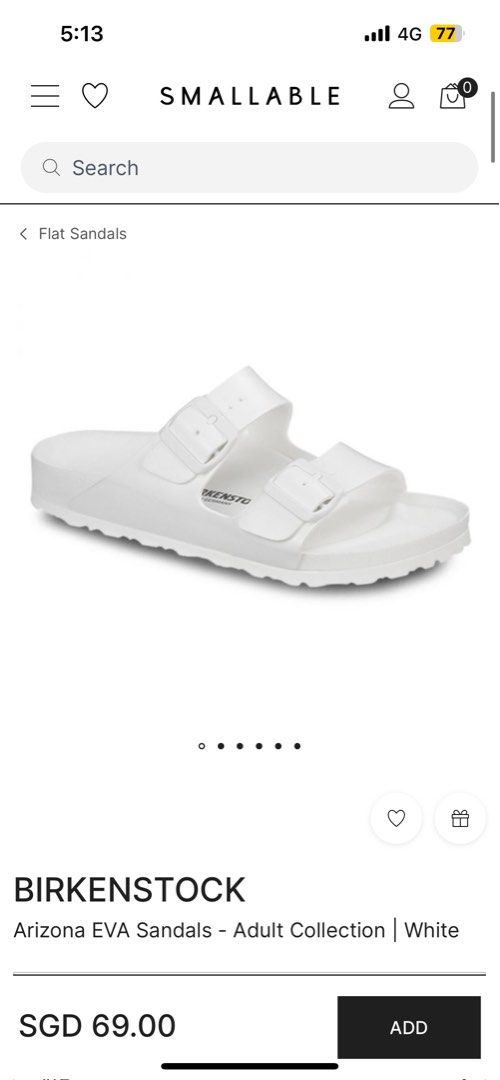Birkenstocks Arizona Eva White