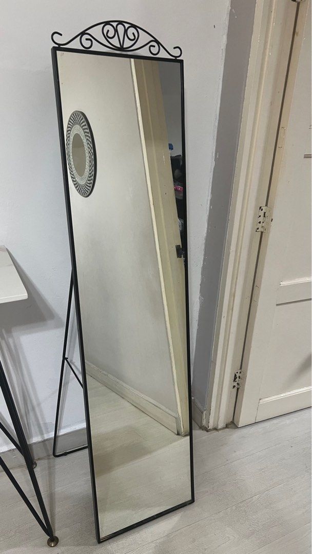 Black standing mirror (IKEA KARMSUND), Furniture & Home Living, Home