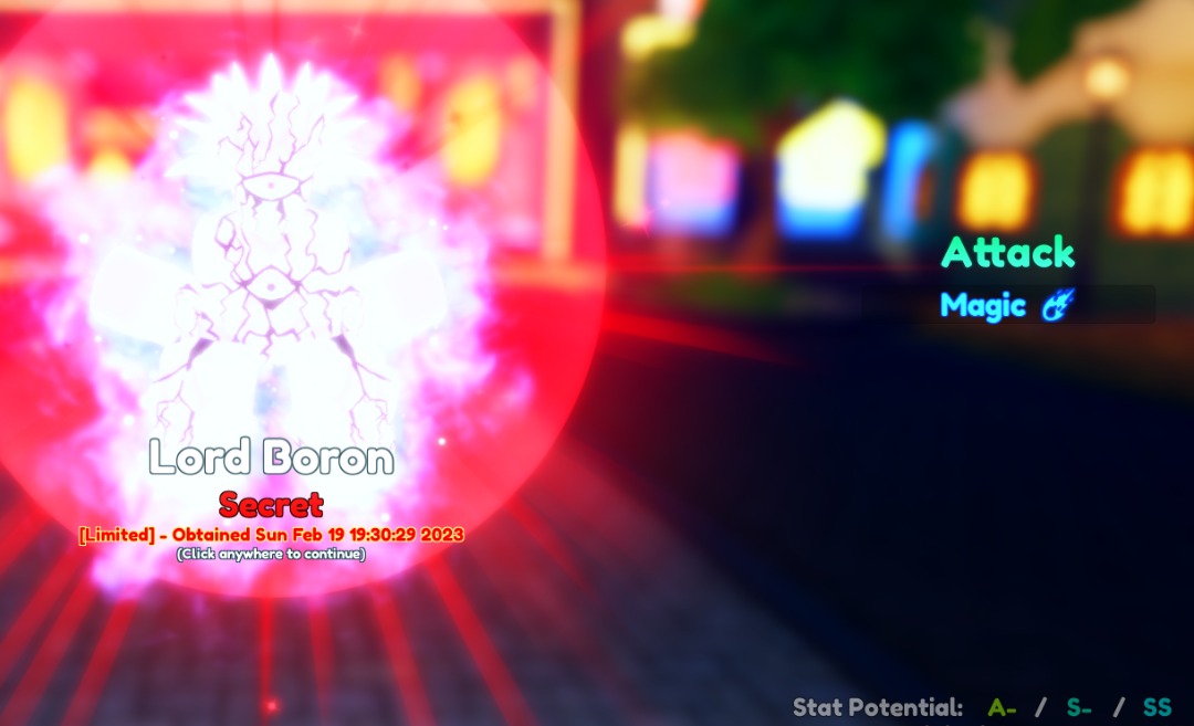 Shiny Lord Boros Boron EVO Good STAT: S-/S/SS Anime Adventures AA