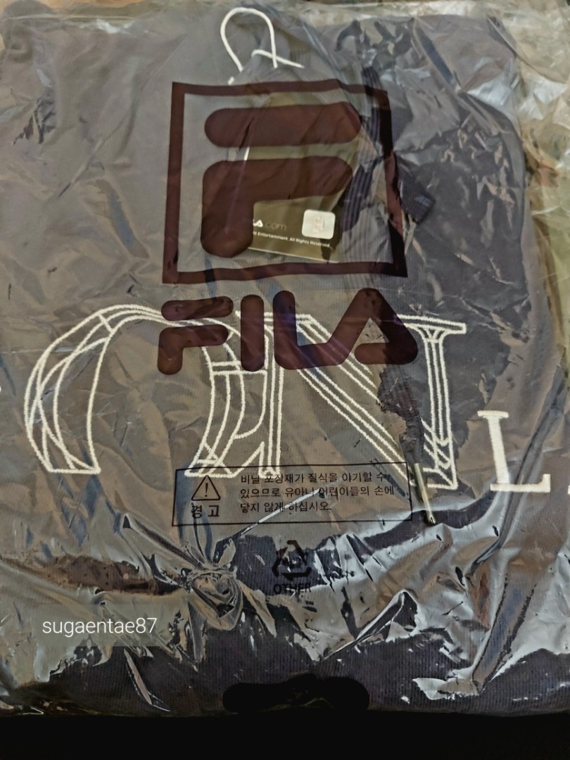 BTS ON themed Fila hoodie, Women's Fashion, Coats, Jackets and ...