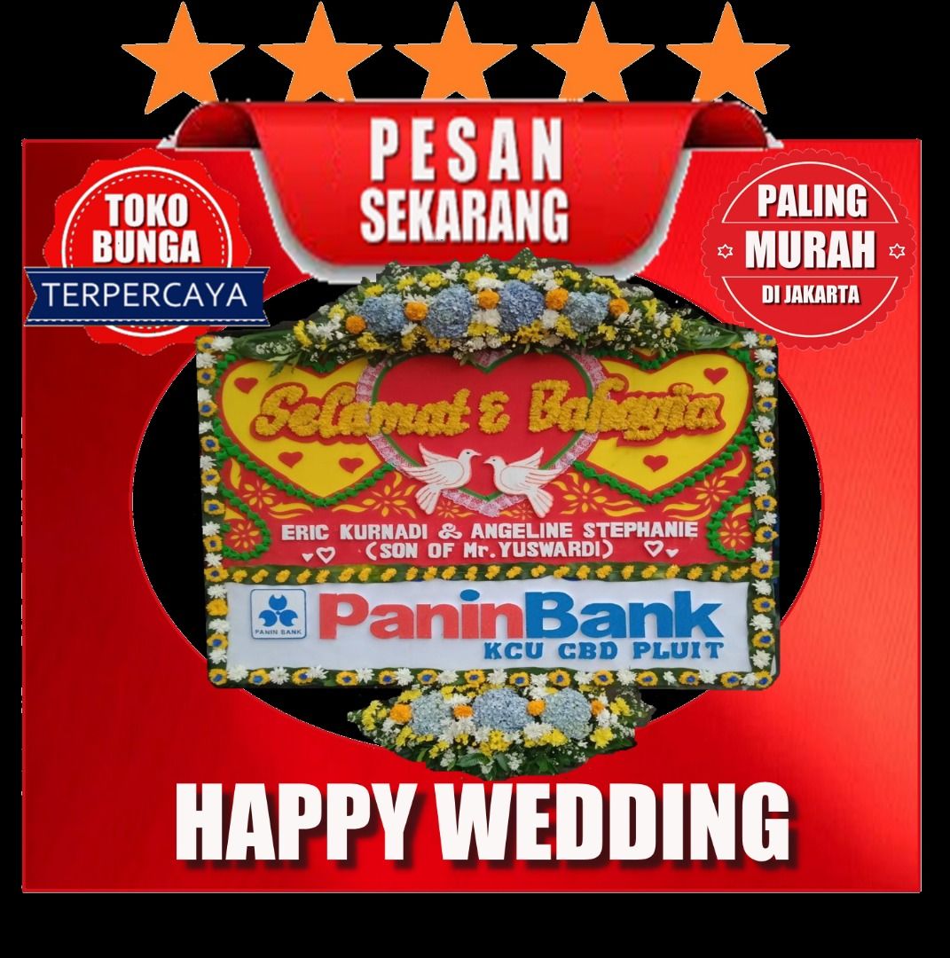 bunga papan wedding jakarta, bunga pernikahan