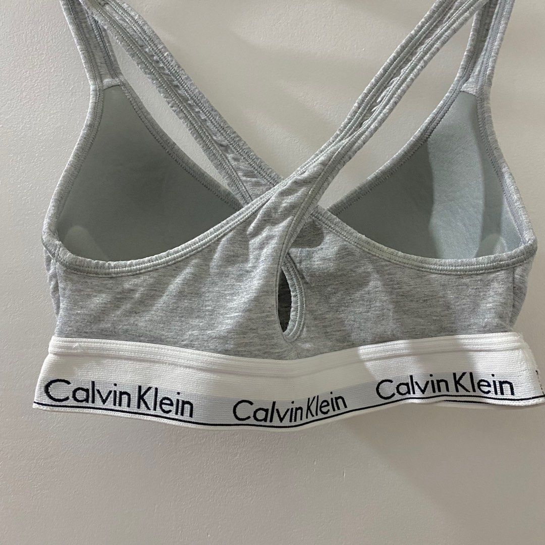 Calvin Klein Modern Cotton Padded Bralette in Grey, Women's