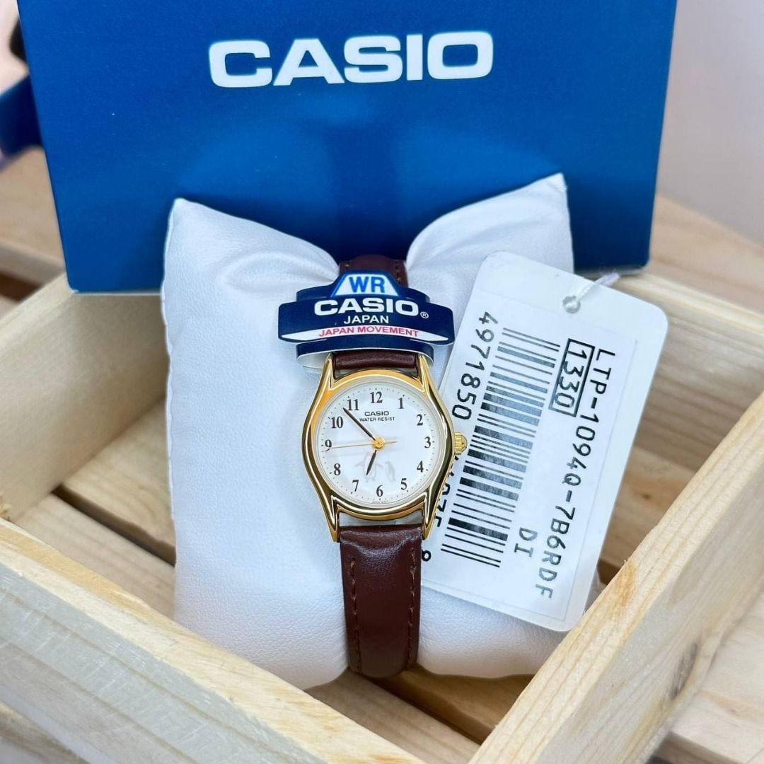 Casio ladies sales watch leather strap