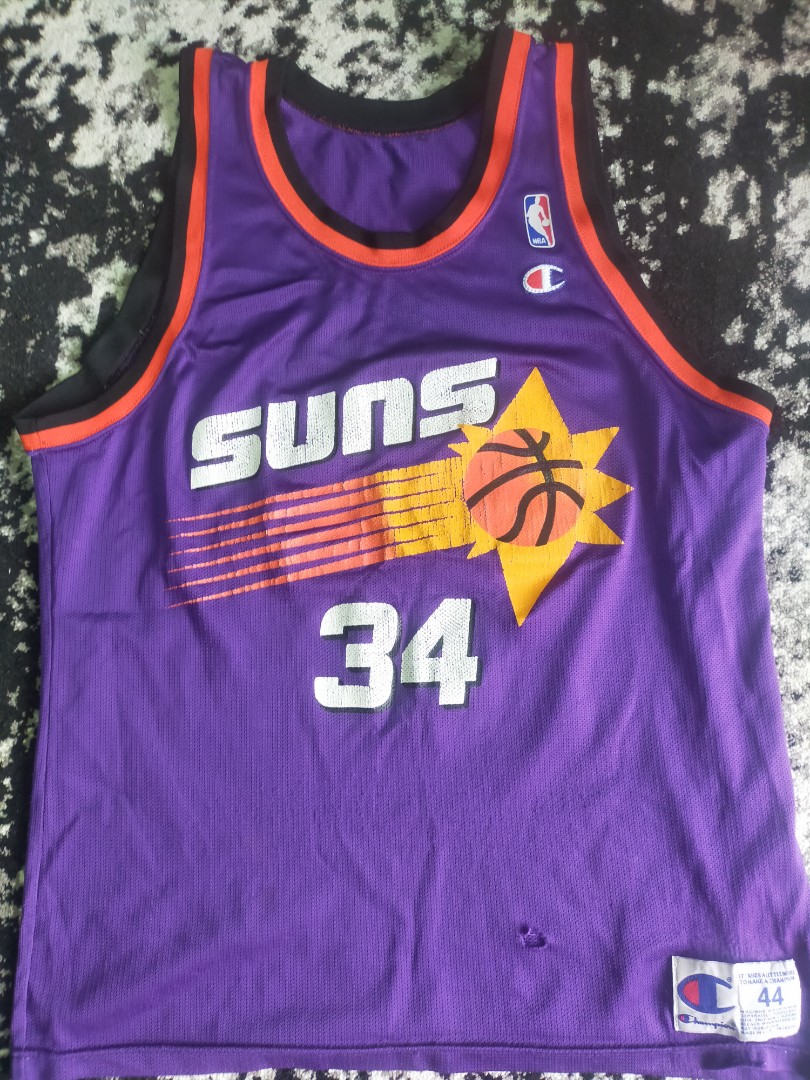 Vintage Phoenix Suns Charles Barkley Champion Jersey Size 40 NBA Black