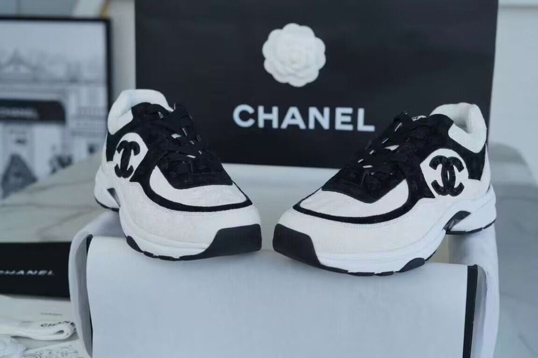 White chanel cheap tennis shoes