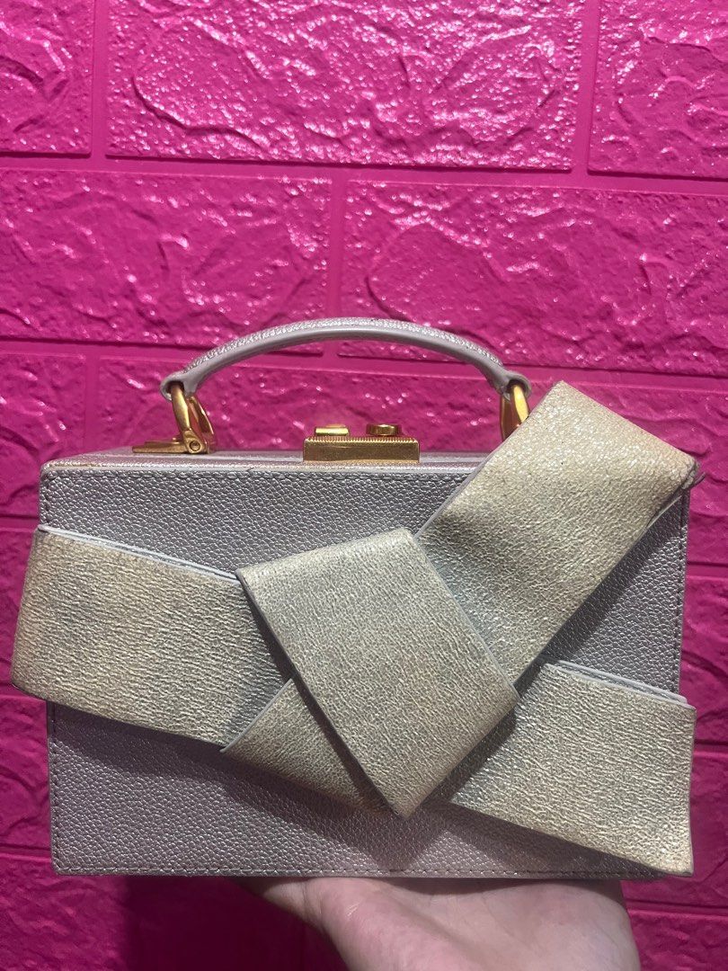 Charles & Keith Metallic Ribbon Two Way Bag, Women's Fashion, Bags ...