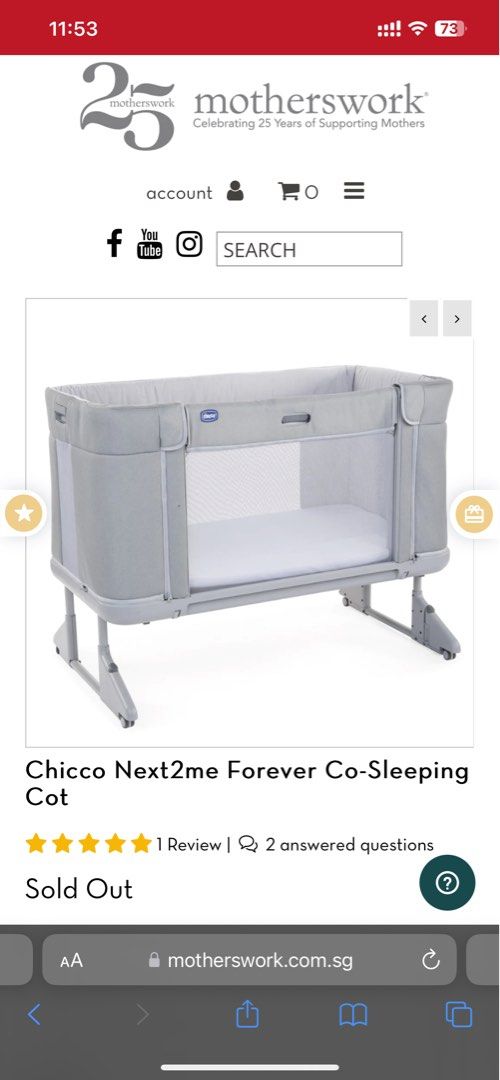 Chicco next2me forever, Babies & Kids, Baby Nursery & Kids Furniture, Cots  & Cribs on Carousell