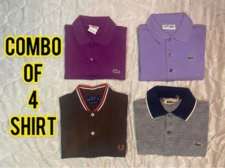 COMBO OF 4 POLO - 3  Lacoste & 1 Fred Perry 