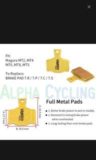 Cooma  Metallic Bicycle Disc Brake Pads for MAGURA MT2/MT4/MT6/MT8