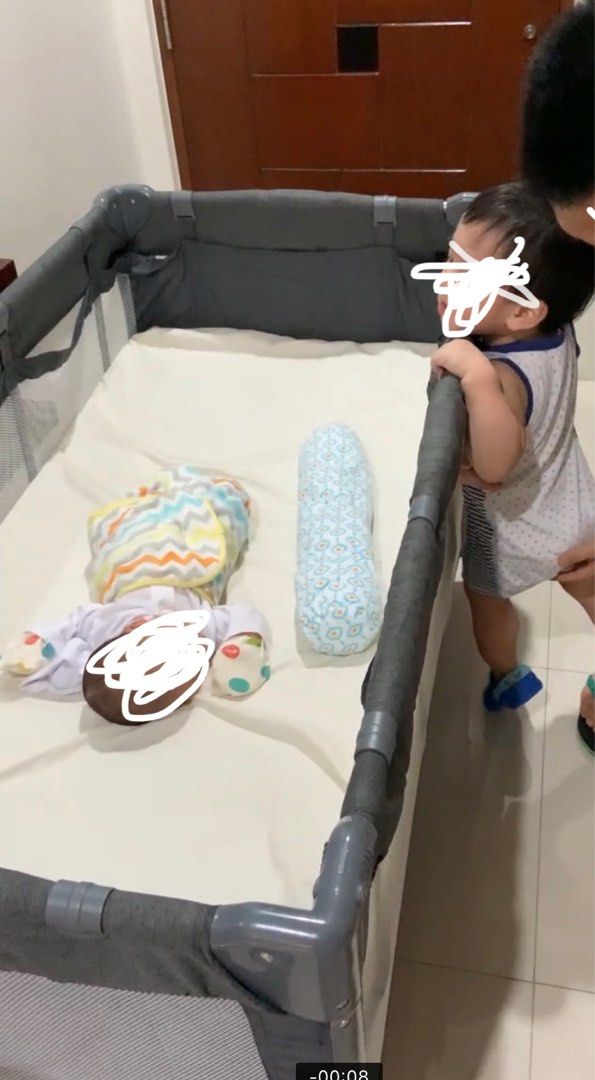 Cuddlebug co-sleeper crib (all GRAY not red) (Category: Cots & Cribs) located in Manila. Submitted by hflores_23 (Listing ID 1210316938, Image 2). Description: Photo grabbed from Cuddlebug. Mine is all GRAY instead. Neutral color. Well used. Bought in 2019. My second son born on Nov 2020 didn’t use this enough. Stored since 2021 but in Good condition still. SPR 5k+ in La z Add P800 for the mattress. Negotiable. I can throw in a bedsheet for free 
