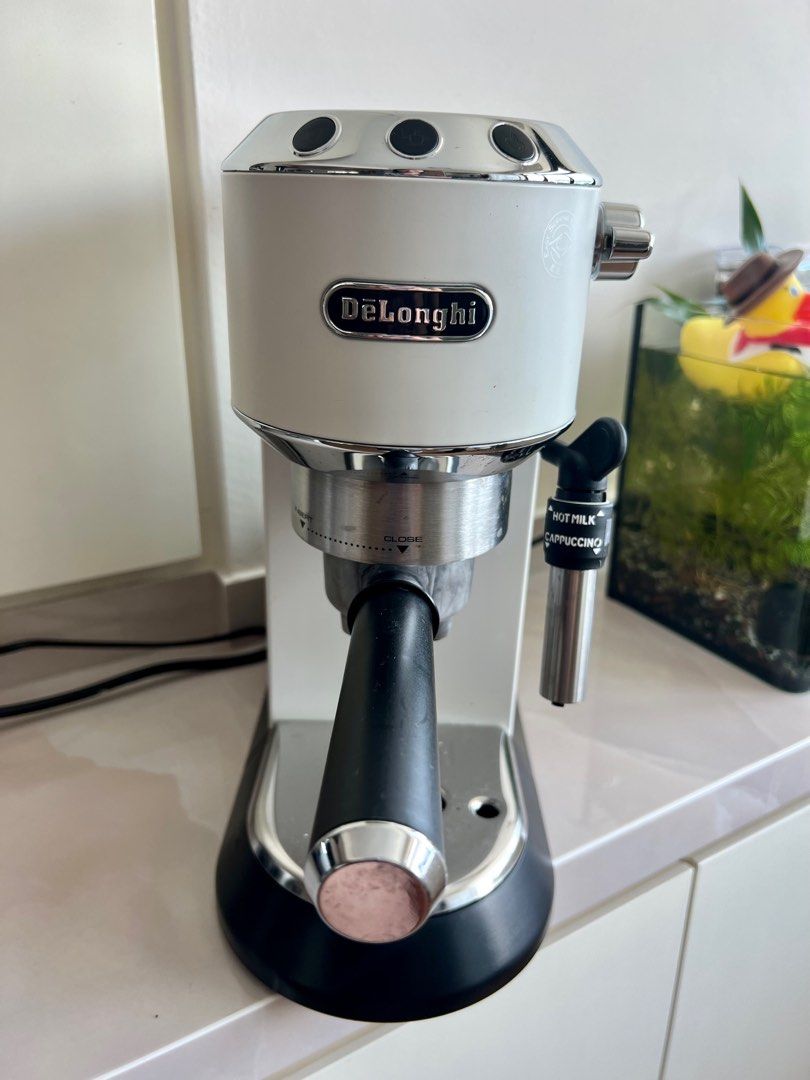 Delonghi Dedica Expresso Coffee Machine (Cream Colour), Food & Drinks