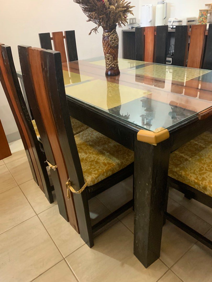 Dining Set 6seater Gmelina Solid Wood, Furniture & Home Living