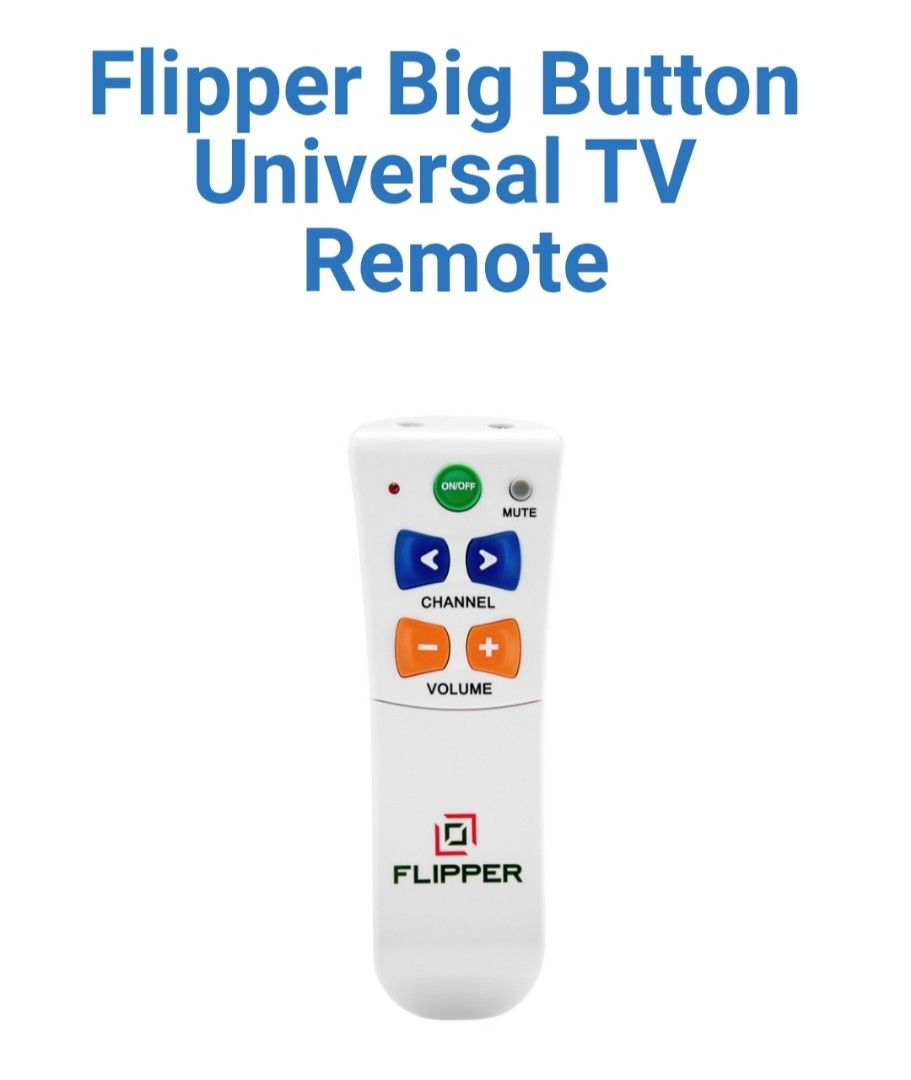 Flipper Big Button Universal TV Remote for Elderly or PartiallySighted