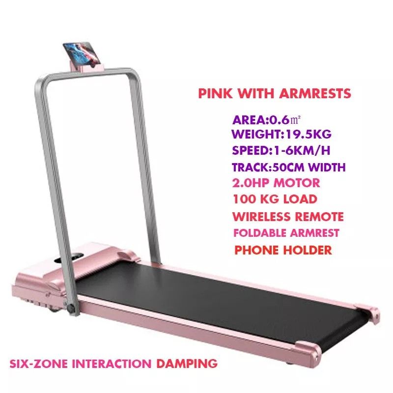 Foldable treadmill Pink, Sports Equipment, Exercise & Fitness, Cardio