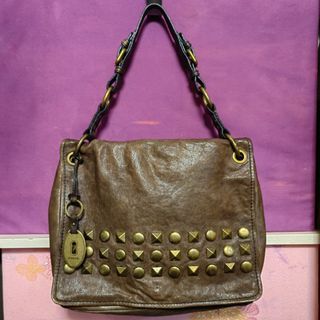 Fossil studded shoulder bag