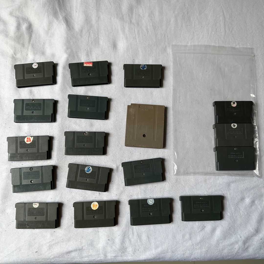 Gameboy Advance games bundle / GBA (Category: Nintendo) located in Manila. Submitted by sweettotes_ph (Listing ID 1233256513, Image 2). Description: Take all 18pcs for only 2500 fixed Can’t confirm if bootleg or authentic lahat 16 games tested and working Enchanted and Digimon not working kayo na lang magayos I have other games feel free to check my listings :) Location: Sta Mesa Manila For pickup or delivery Bdo gcash cod payment.