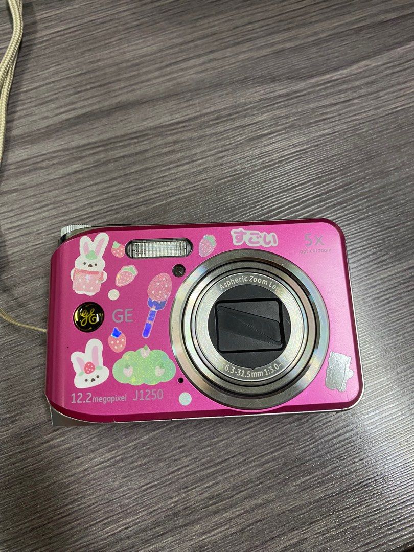 GE J1250 Pink Digital Camera (Category: Cameras) located in Manila. Submitted by margauxr06 (Listing ID 1233248617, Image 1). Description: It’s working nung last naopen ko pero nasira ko battery kaya di ko na maopen again. With charger na po ito. Buy at your own risk nalang since I cant test it dahil di ko alam saan bibili batt.