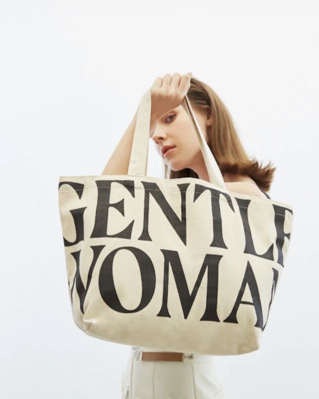 Gentle woman classic tote bag in cream color, Women's Fashion, Bags ...