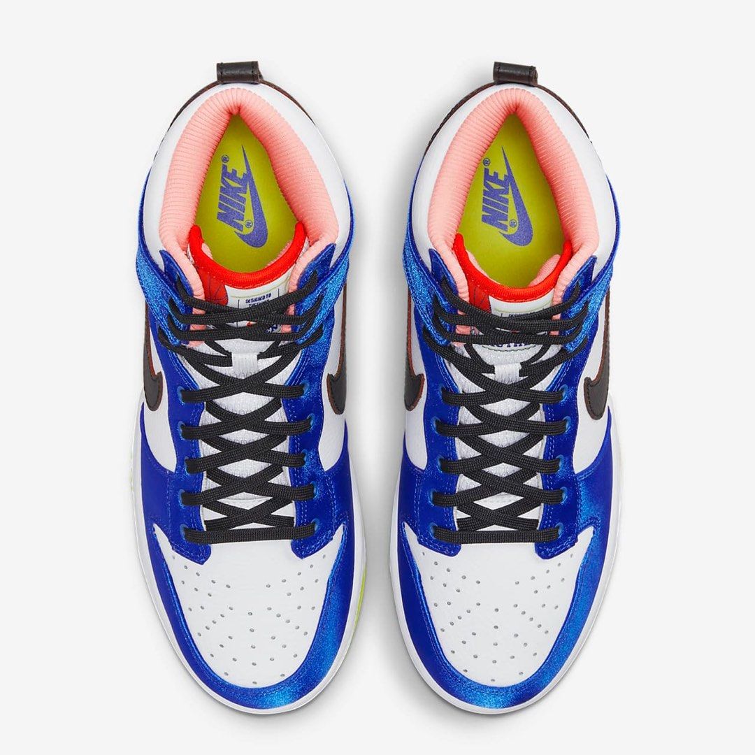 AUTHENTIC Nike Dunk High Blue Satin EUR 38 US 7 Luxury Sneakers Footwear on Carousell