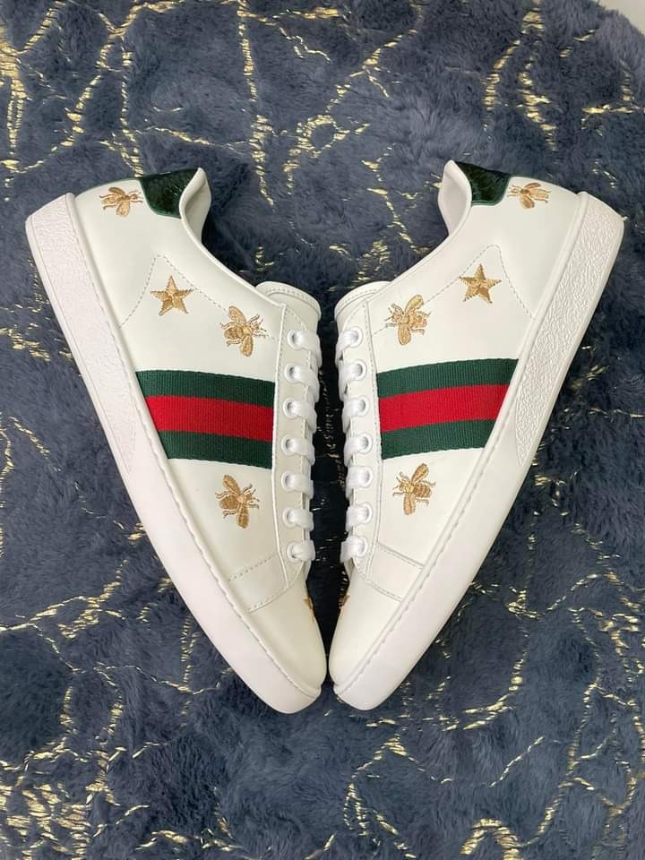 Gucci Ace Bees and Stars Sz 9.5 Embroidered Low-top