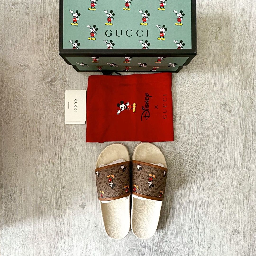 GUCCI X DISNEY Mickey Mouse Monogram Slides Women s Fashion