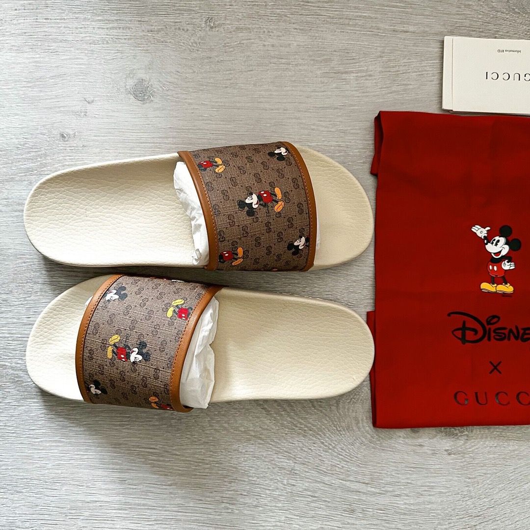 Mickey mouse gucci sliders best sale