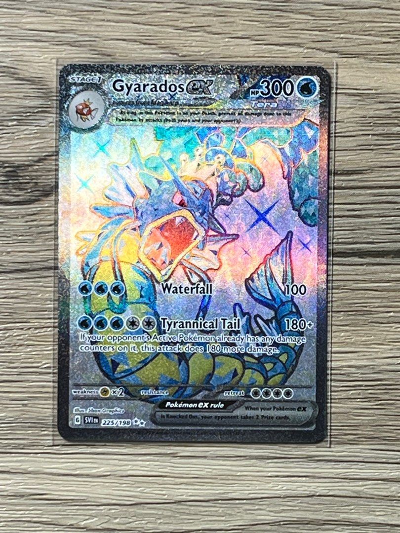 pokemon tcg scarlet and violet 045 198 gyarados ex card & 45/198 holofoil pattern or surface detail) Pokemon - Gyarados ex 225/198