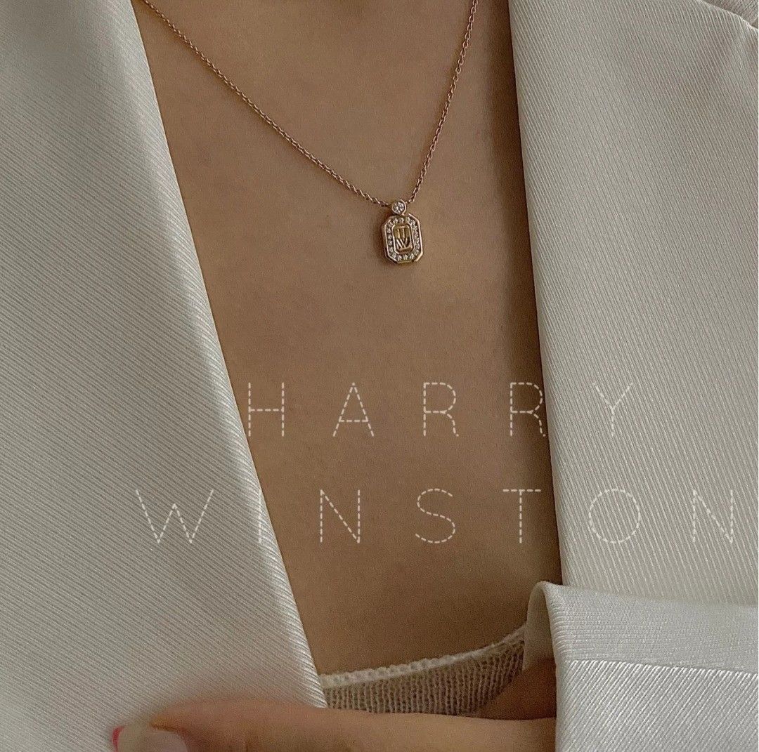 Harry Winston Logo 18K White Gold Diamond Bracelet (16/17.5cm-6.29/6.88in)  w/Box | eBay