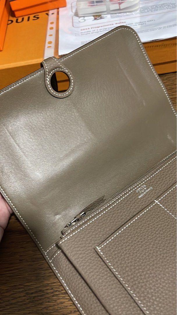 Hermes Dogon Duo wallet - Etoupe, Luxury, Bags & Wallets on Carousell